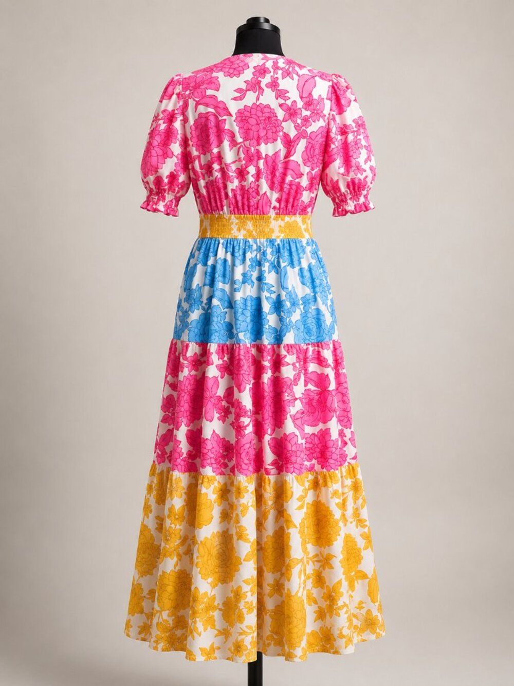 NWT Boden Bella Puff Sleeve Maxi Dress Multi Blossom Cascade Floral Cotton 8R - Picture 5 of 7